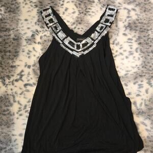 Black and silver beaded